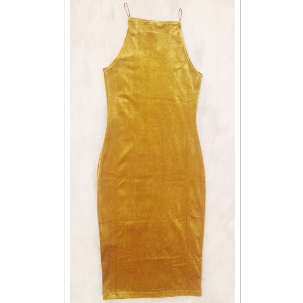NWT Citron Velvet High Neck Dress - Picture 4 of 8